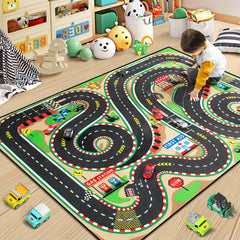 Diysani race track rug start and finish markers for home pretend car races.