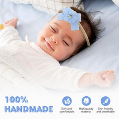 Dizila floral lace headband with decorative flowers and bows for dress-up days.