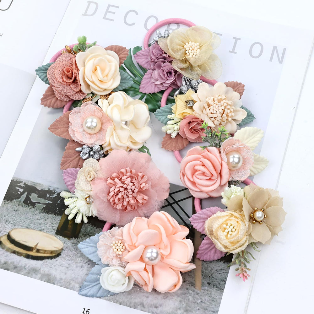 Dizila decorative hair tie shown on hair for versatile outfits.