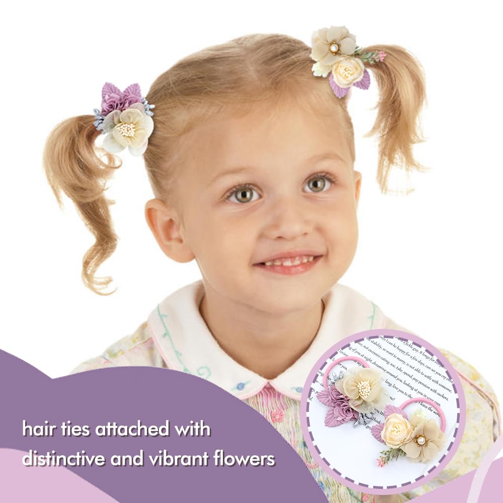 Dizila fabric flower with elastic band designed for gentle, secure grip.
