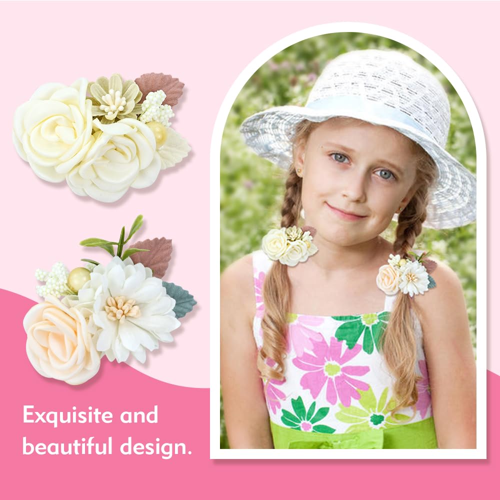Dizila ivory flower design hair tie ready to complement outfits