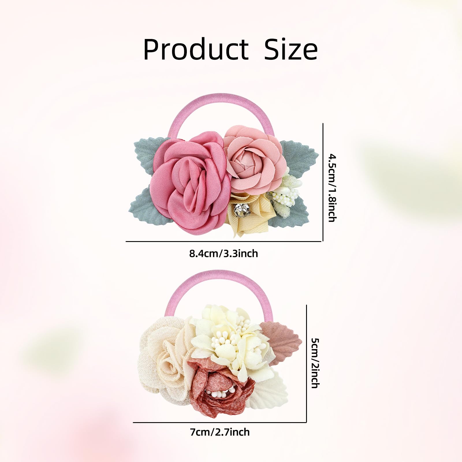 Dizila soft pad comfort feature on flower hair tie