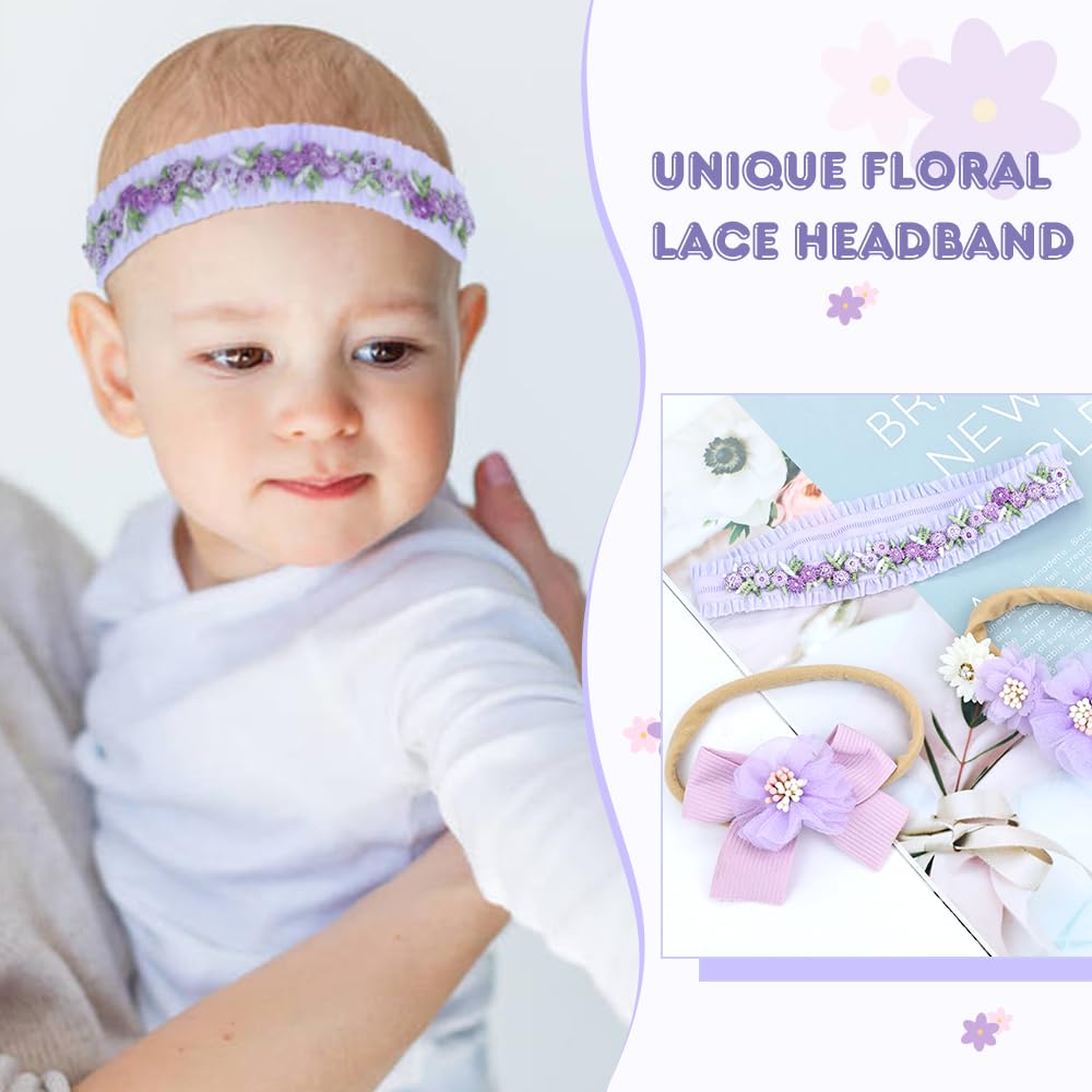 Dizila stretchy headband size range fits newborns through kids, growing with your child.