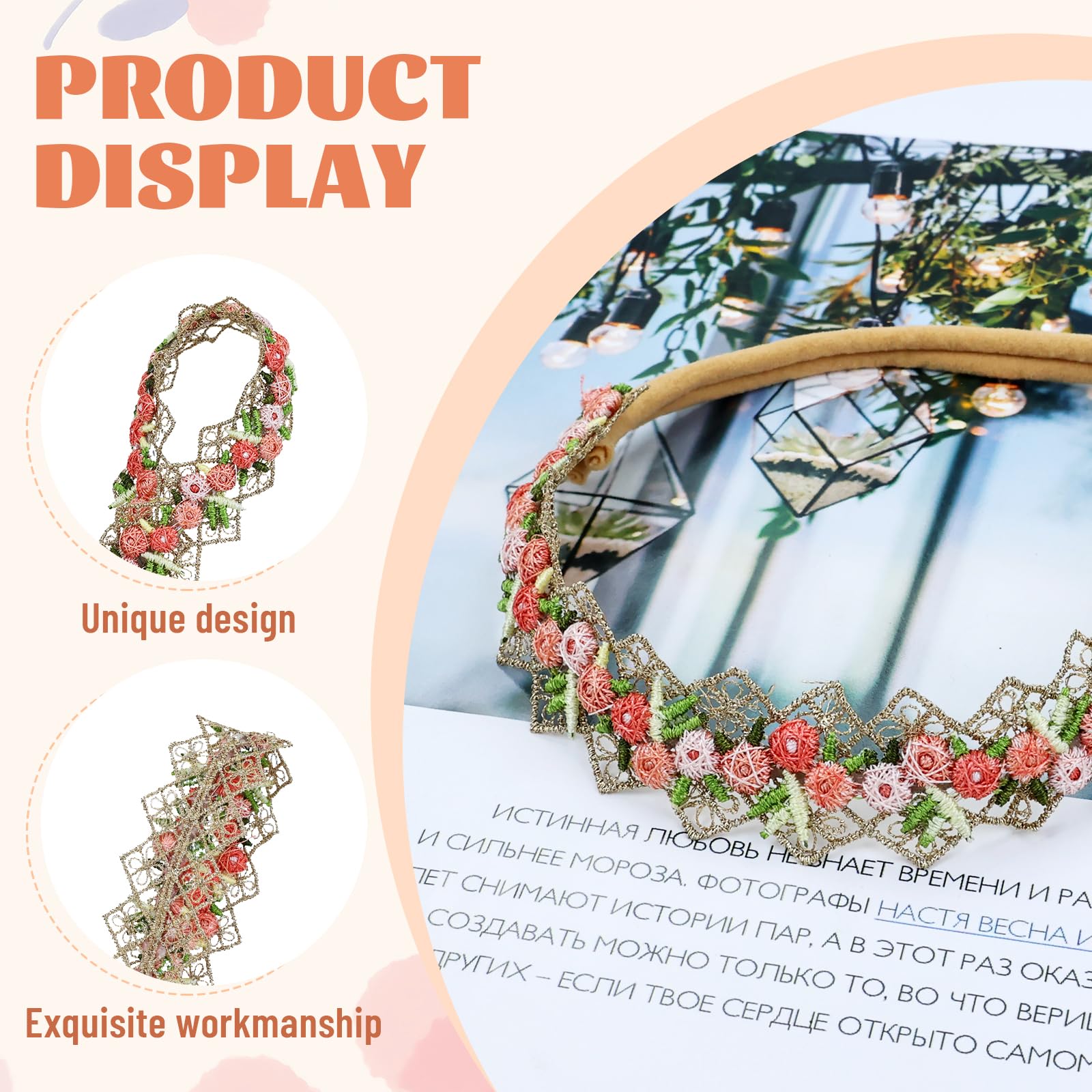 Dizila dusty pink flower headband offers gentle color for everyday wear.