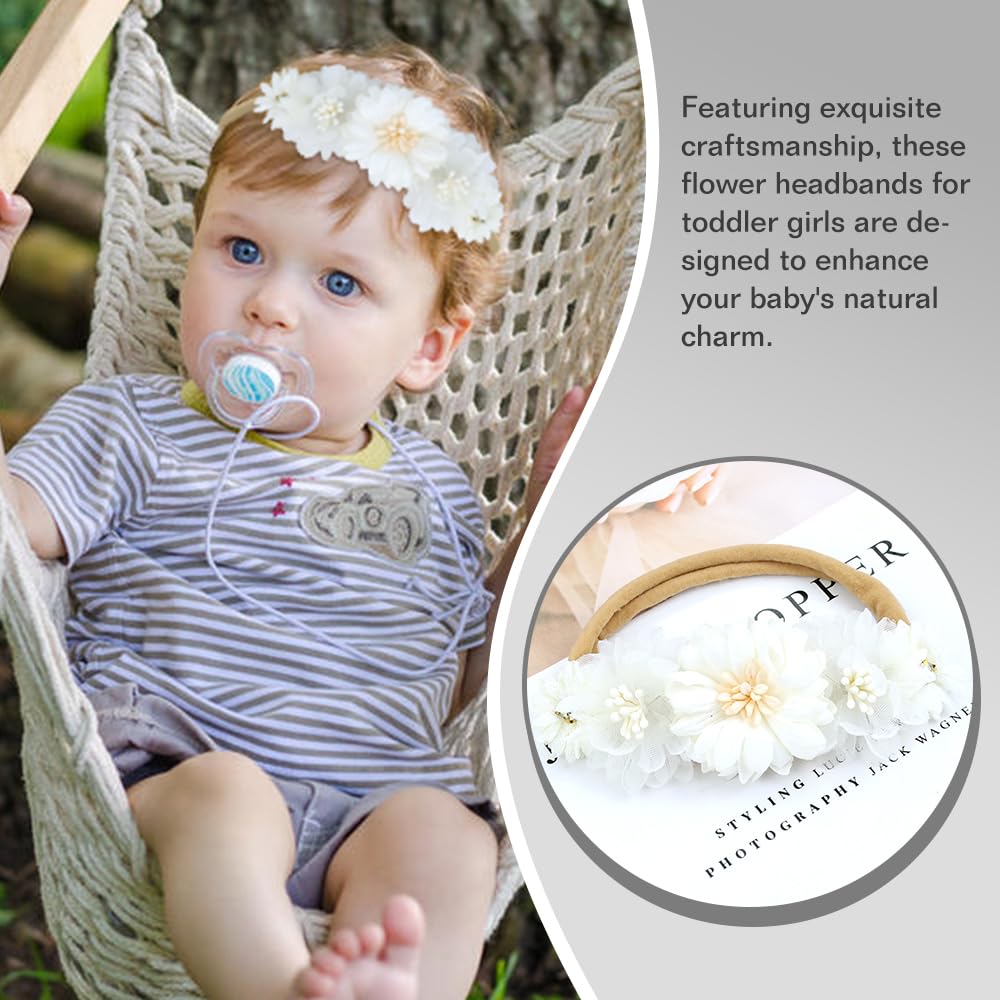 Dizila headbands toddler flower-detail: durable, comfy wear during play