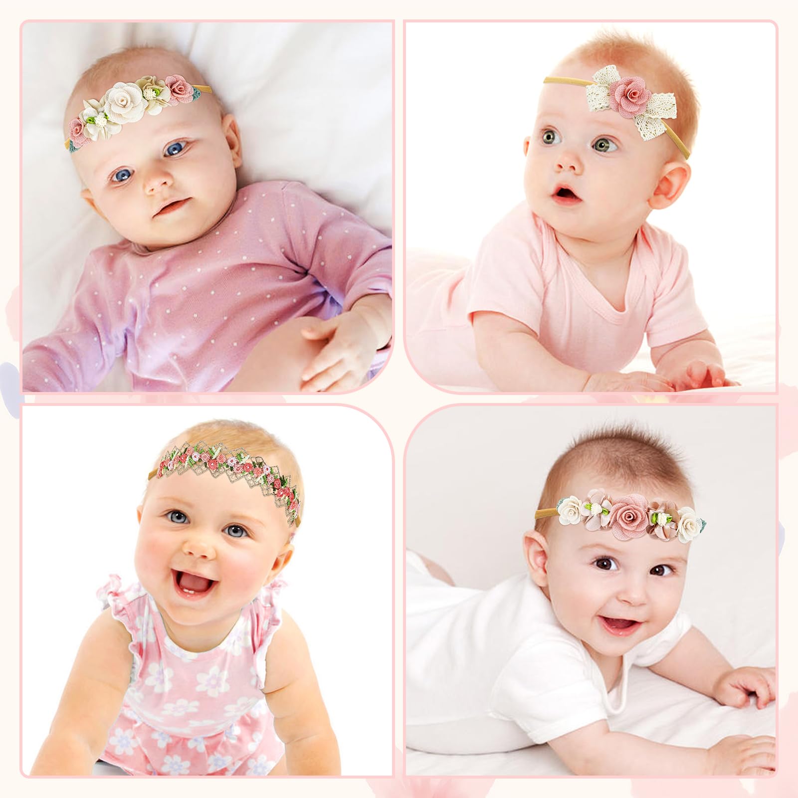Dizila toddler-ready headband in lace showcases growing fit.