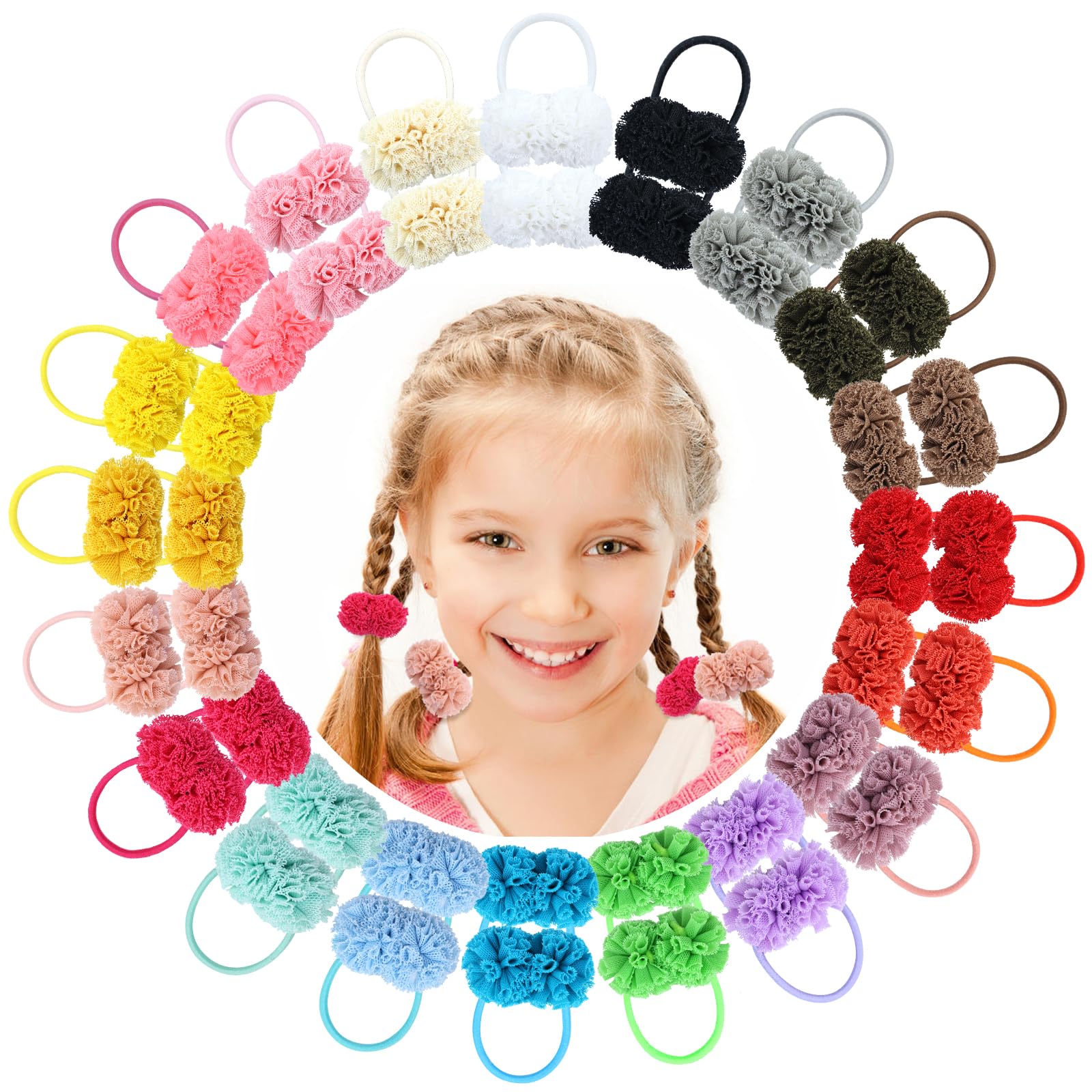 dizila pompoms hair ties packaging 40 pieces ideal for busy families