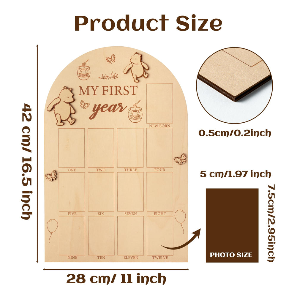 DJianrang bear-pattern design wood frame with honey pot decor for nursery styling