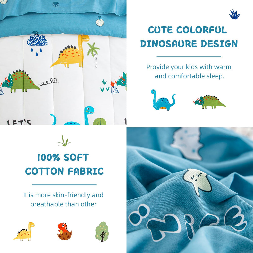 DJY pillowcase with dinosaur pattern adds cheerful accent to sleep space