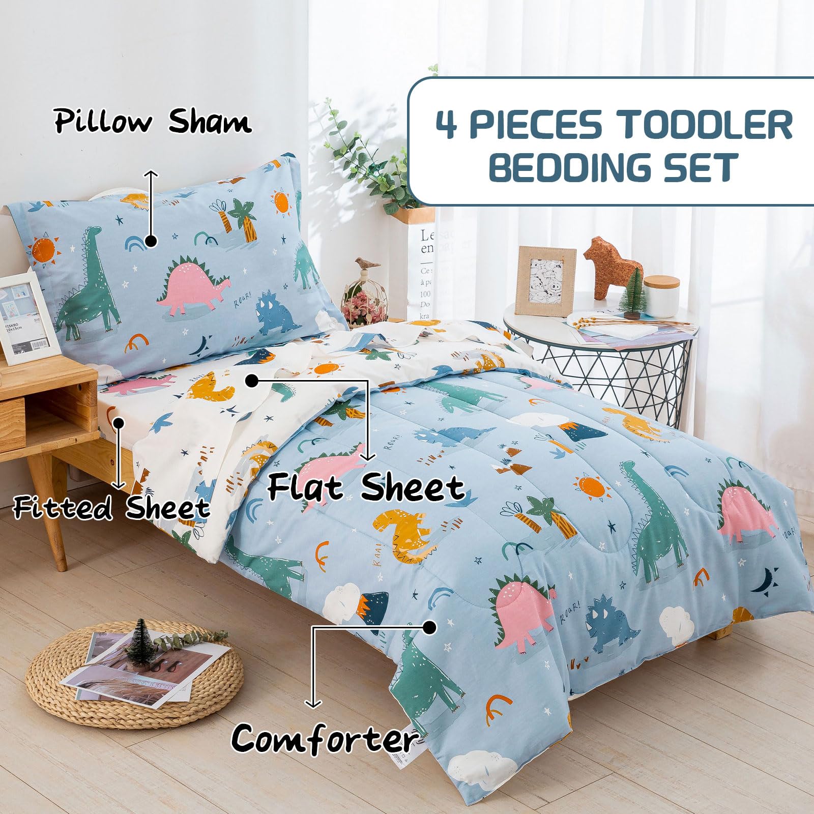 DJY flat sheet 45 by 60 inches in blue-white coordinates with soft cotton for restful nights