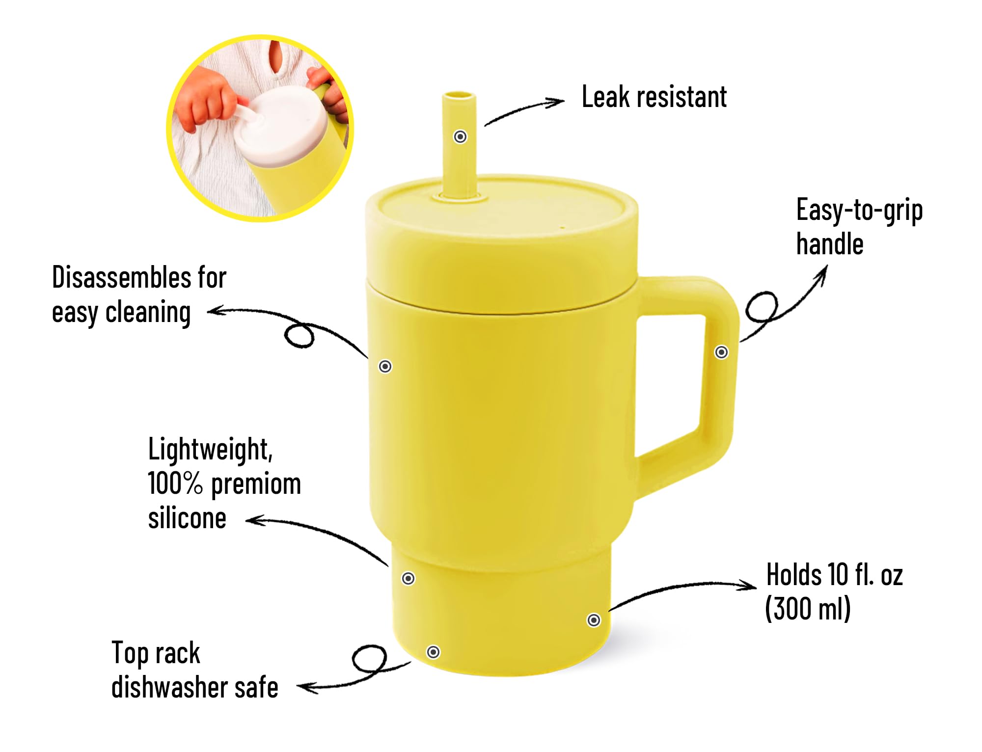 DLOCCOLD adorable-miniature-tumbler spill-proof-handle held in hand for portable beverages.