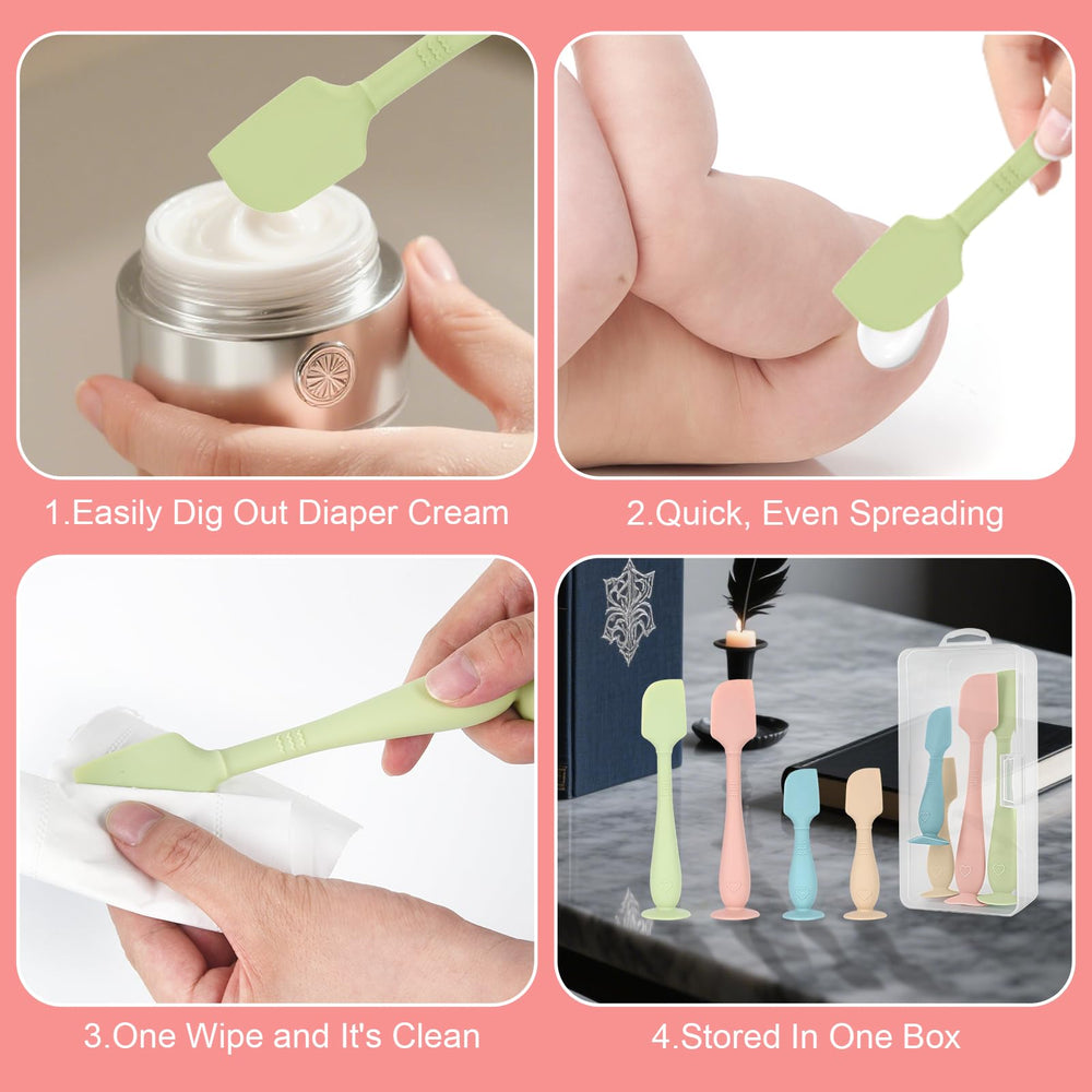Dlozrak includes two large and two small spatulas for versatile diaper care.