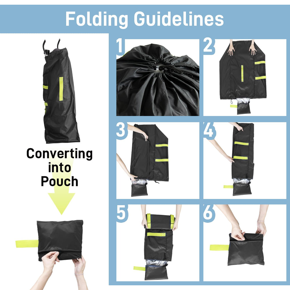 DMS PROTECTOR umbrella stroller bag in black ready for travel with a stroller.