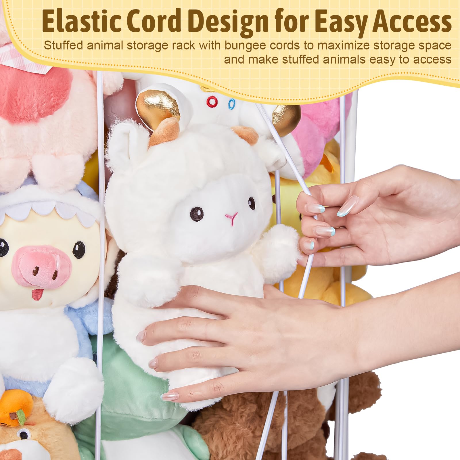 Dmticoasis metal stuffed animal storage adjustable feet keep the unit level on any floor.