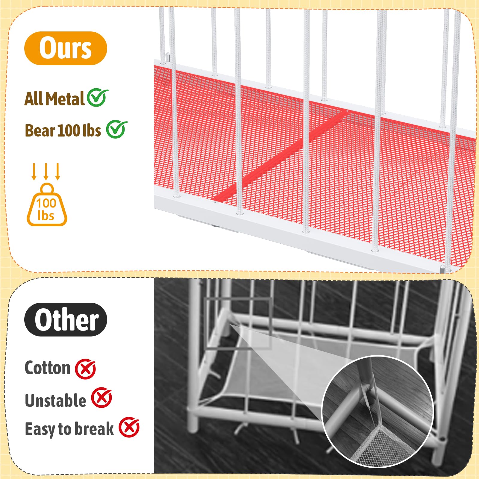 Dmticoasis metal stuffed animal storage frame demonstrates sturdy construction for durability.