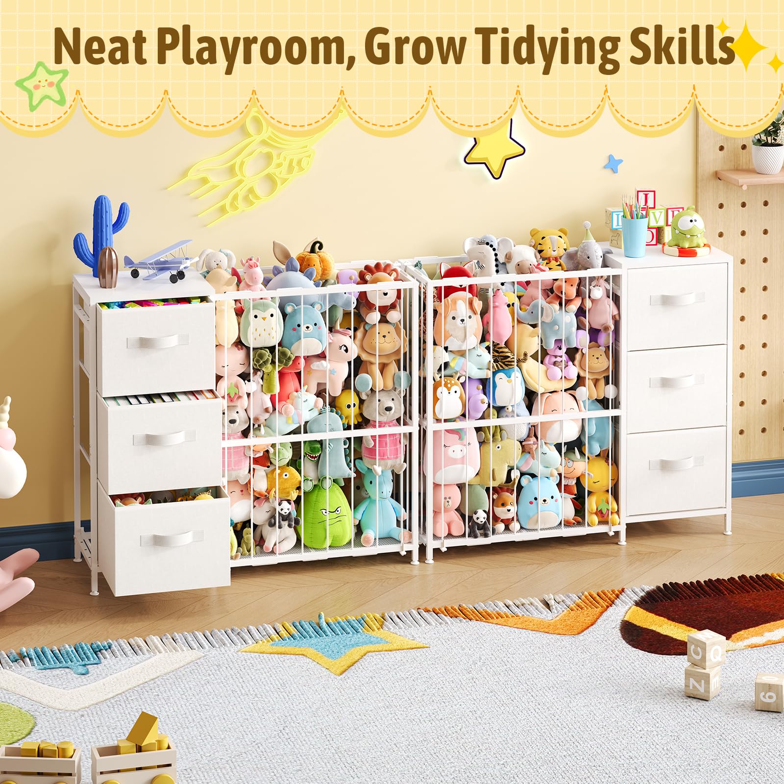 Dmticoasis metal stuffed animal storage nursery playroom setup promotes order and accessibility.