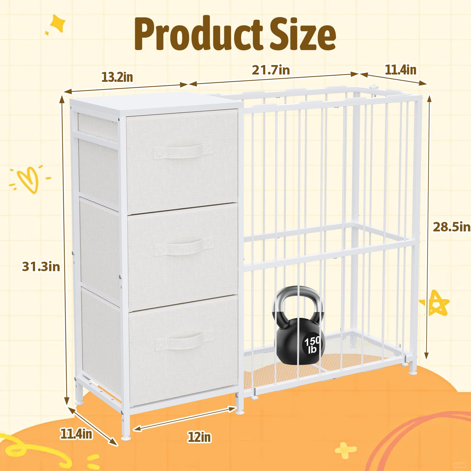 Dmticoasis metal stuffed animal storage wooden top shelf serves display and storage.