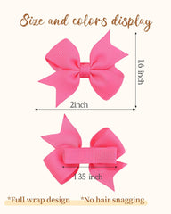 doboi 2inch baby hair bows clip closeup showing secure alligator clip