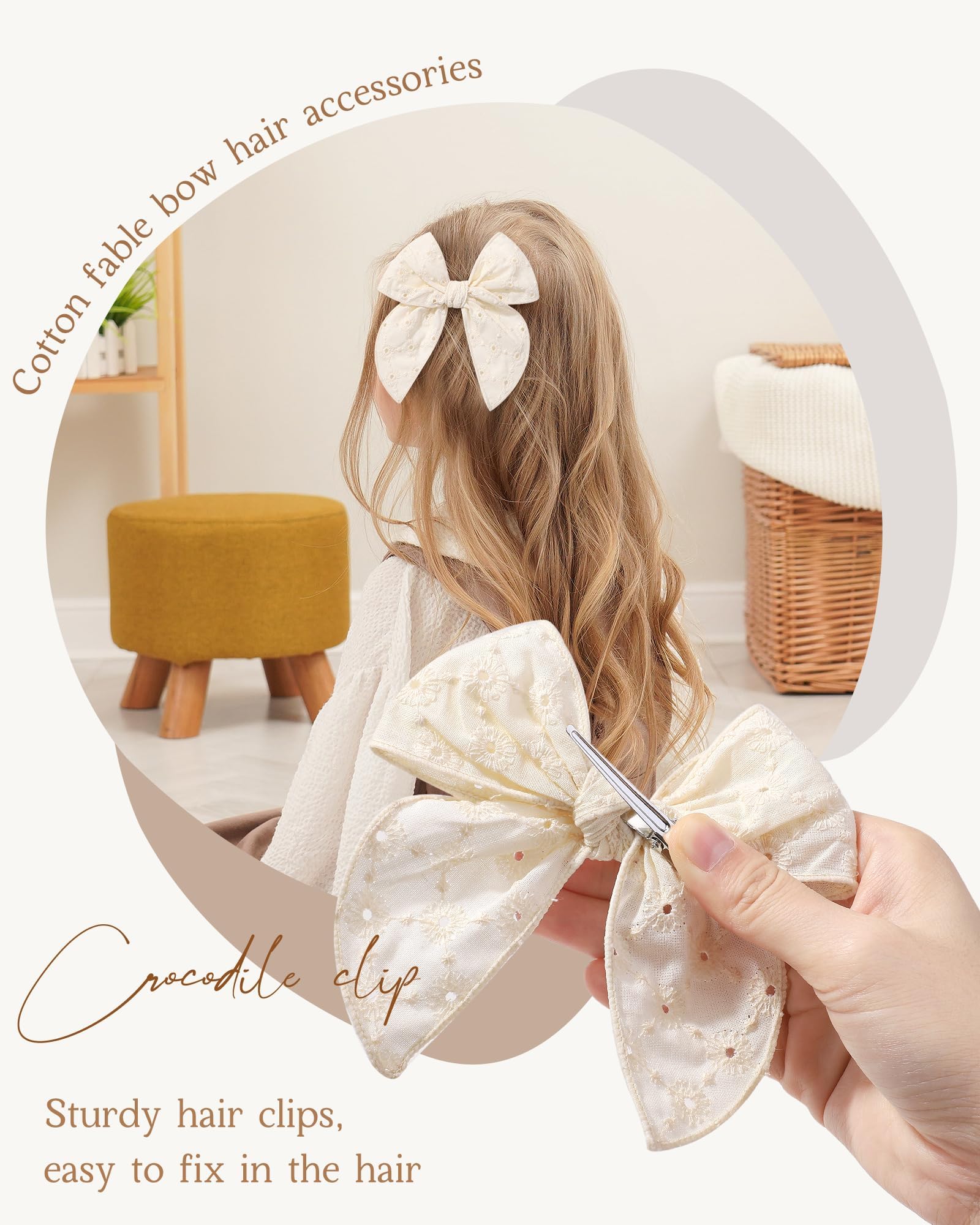 Doboi 4.5-inch bow with edging adds a refined ponytail look