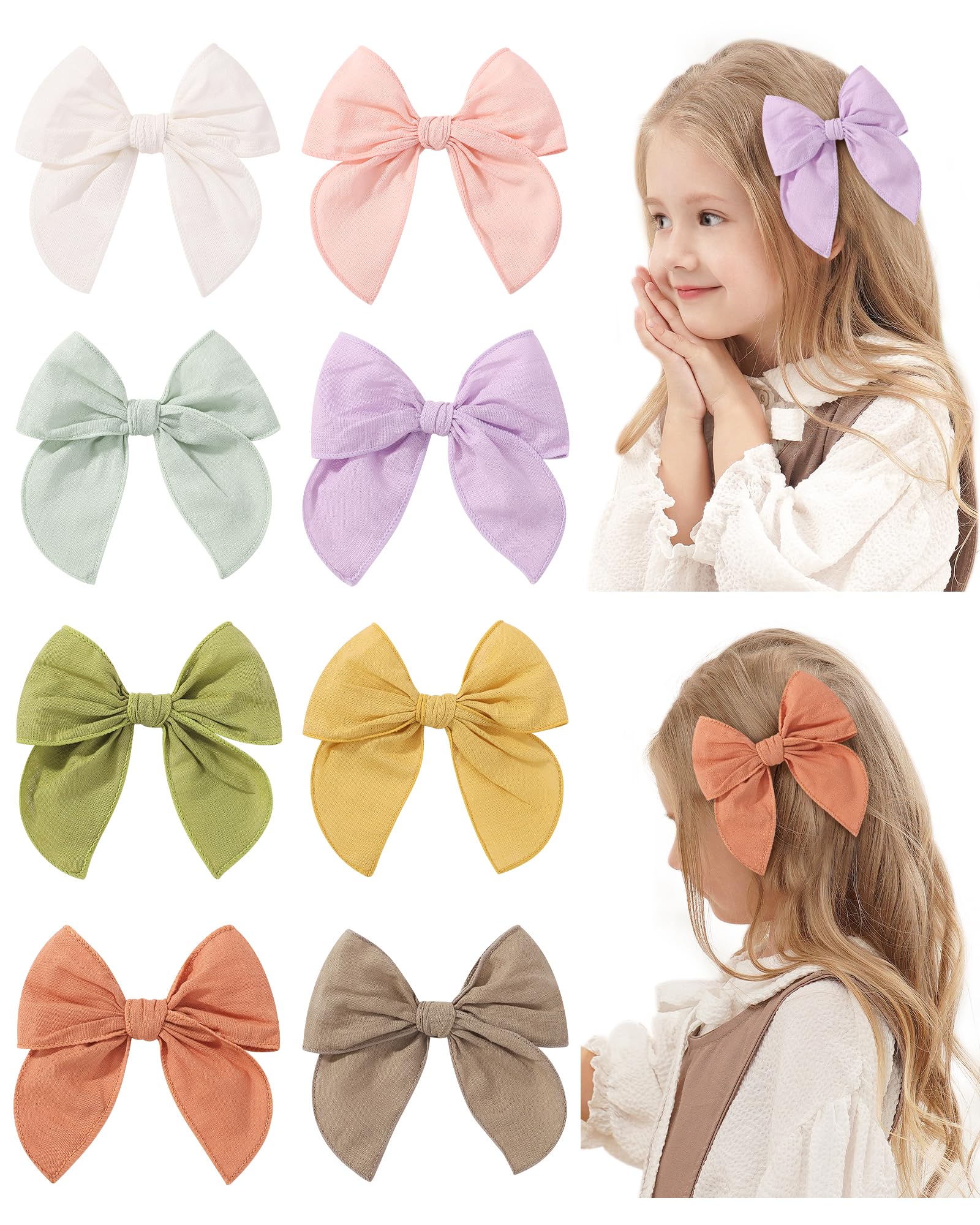 doboi 8pcs baby girls hair clips collection in varied colors for outfits
