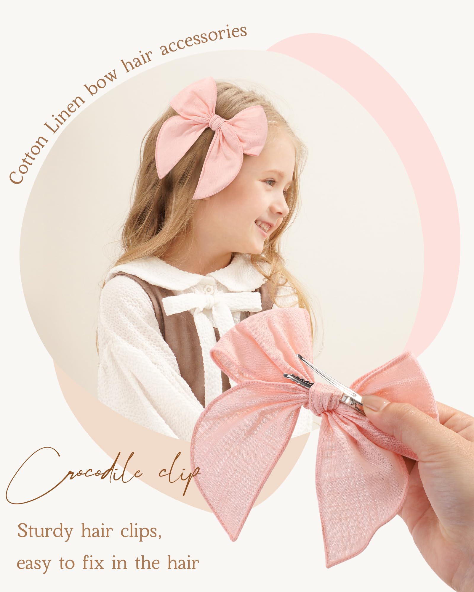 doboi baby bows 4-5 inch with edging design for secure hold