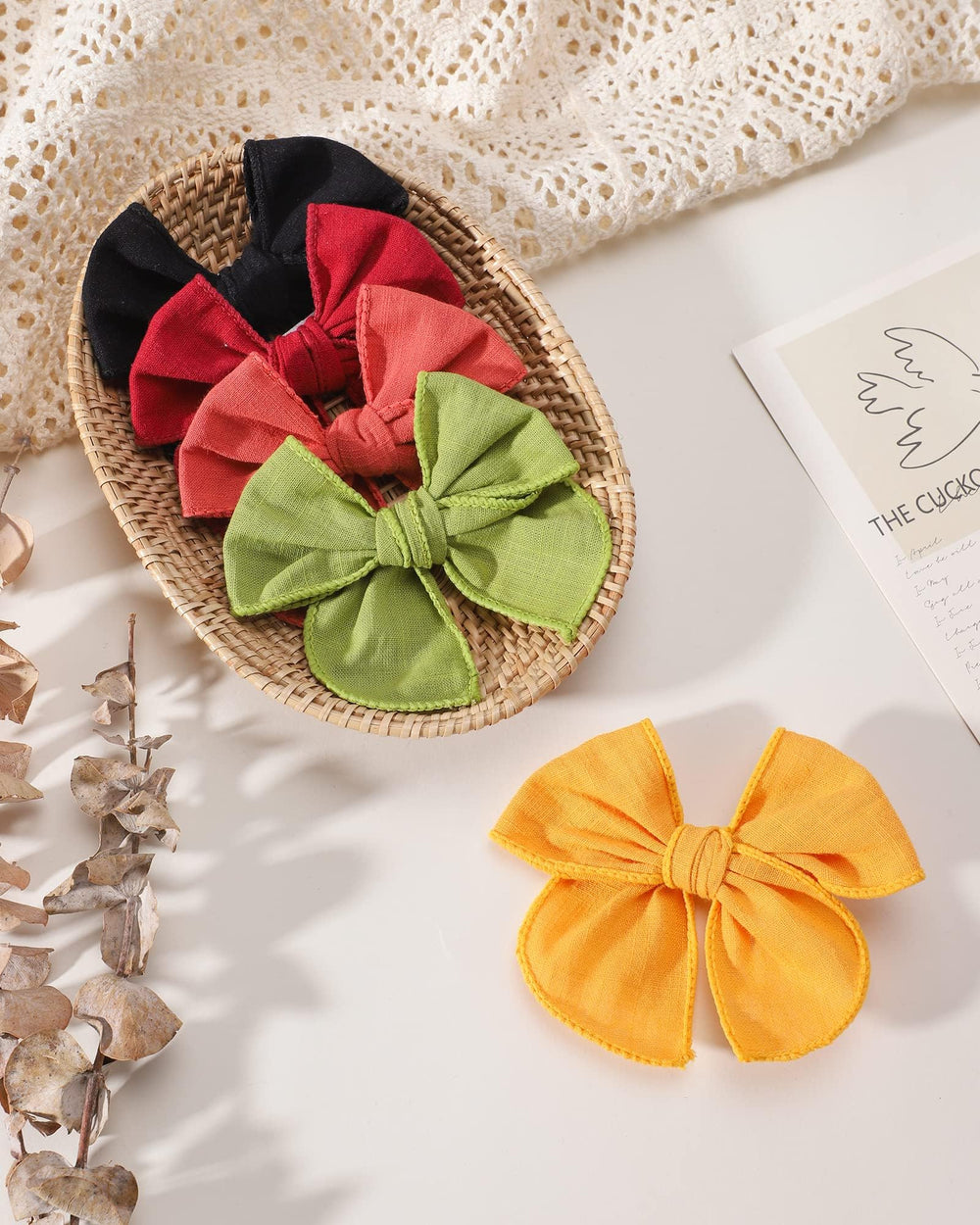 doboi baby girls bows showcase soft texture and secure clips for school days