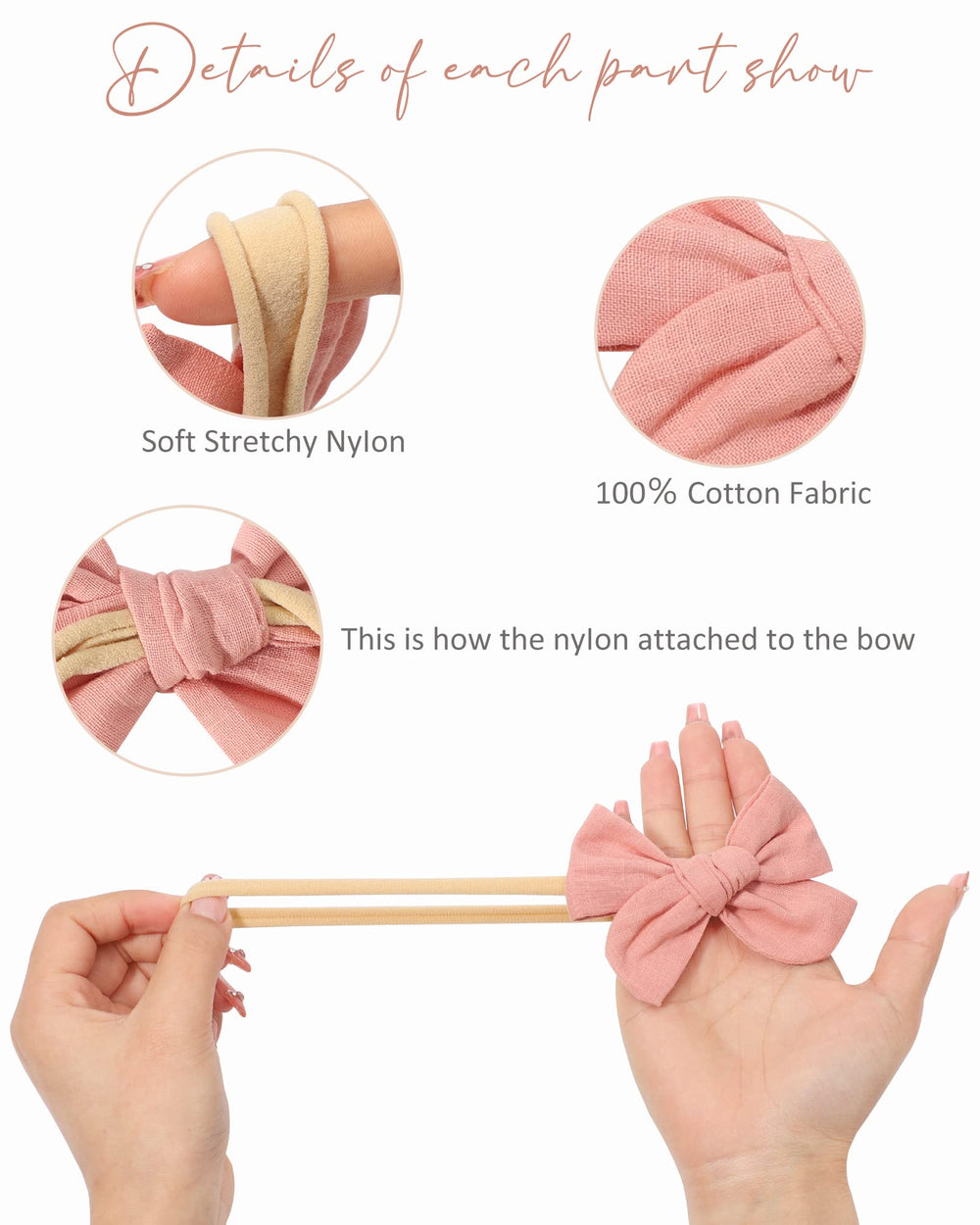 doboi baby headbands with soft linen bows for newborns