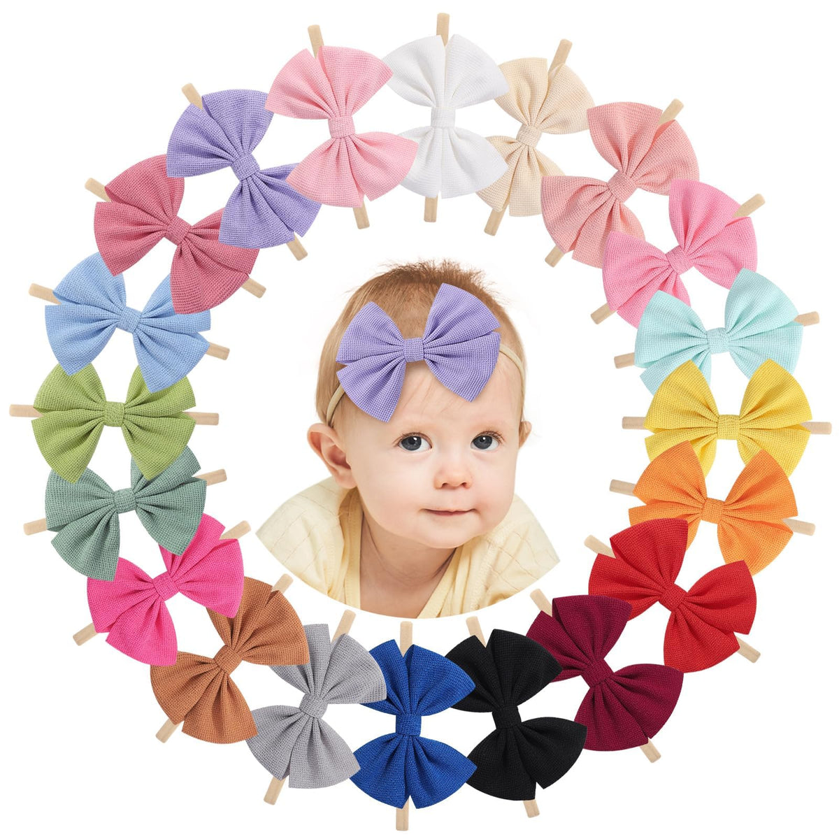 Doboi baby headbands with soft waffle fabric for gentle daily wear.