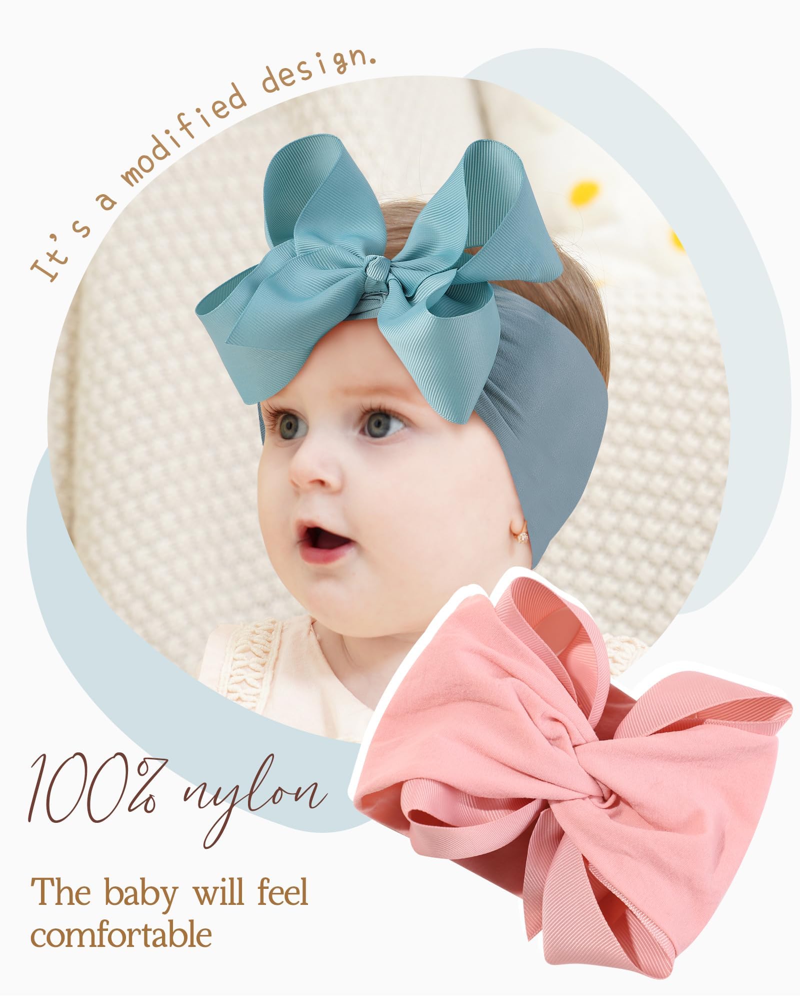 Doboi baby headbands with large ribbon bows ideal for photography sessions.