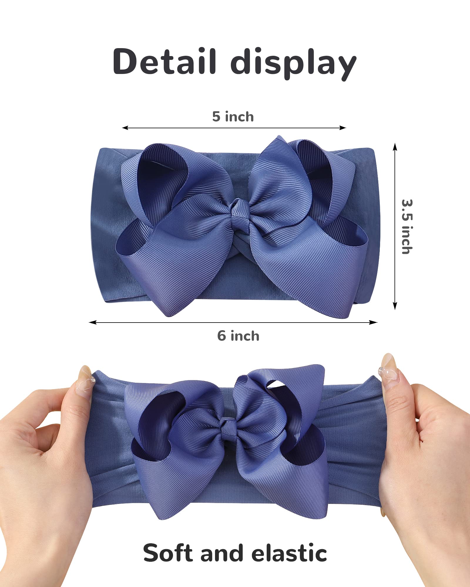 Doboi big bows headband on a baby demonstrates comfortable style.