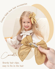 Doboi bow size 4-5 inch fits pigtails, buns, and braids.