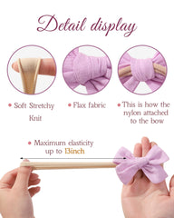 Doboi bows closeup shows natural linen texture for soft wear