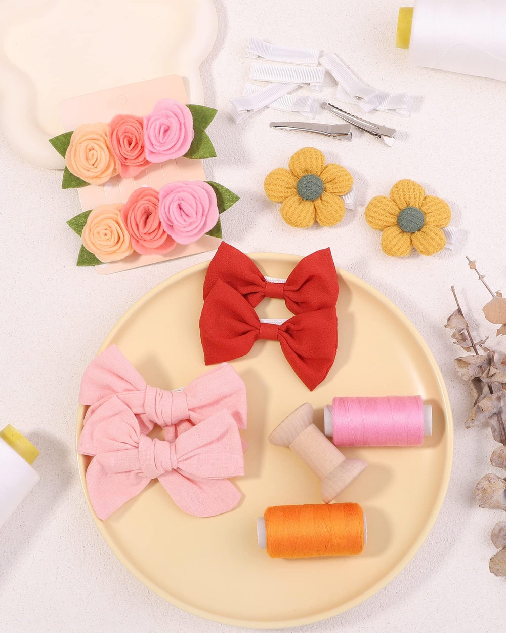 doboi flat knots crocodile fabric clips secure gentle ponytails.