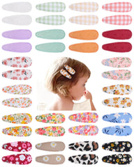Doboi floral-print snap hairpins add color to girls' hairstyles for daily wear.