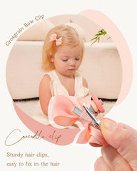 Doboi fully lined grosgrain bow clip for polished finish on little hair.