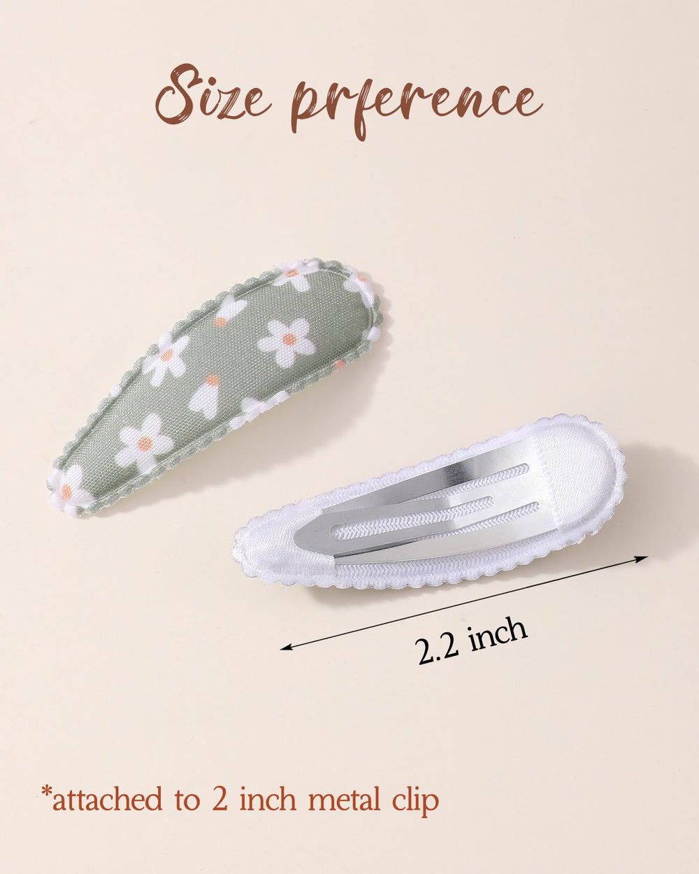 Doboi baby girl clip demonstrates 2.2-inch length for secure styling.