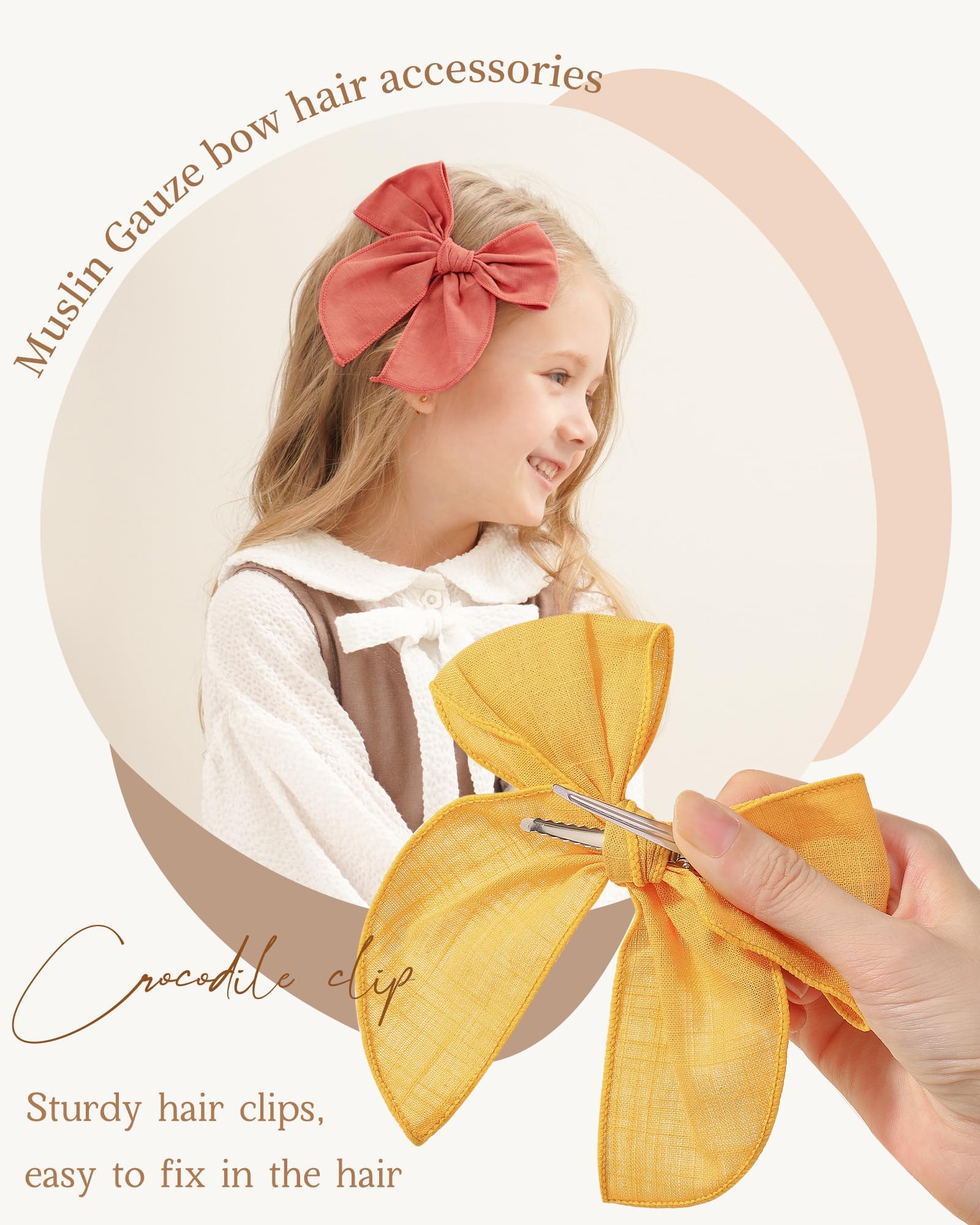 Doboi handmade bows with non-slip clip details for secure styling during play.
