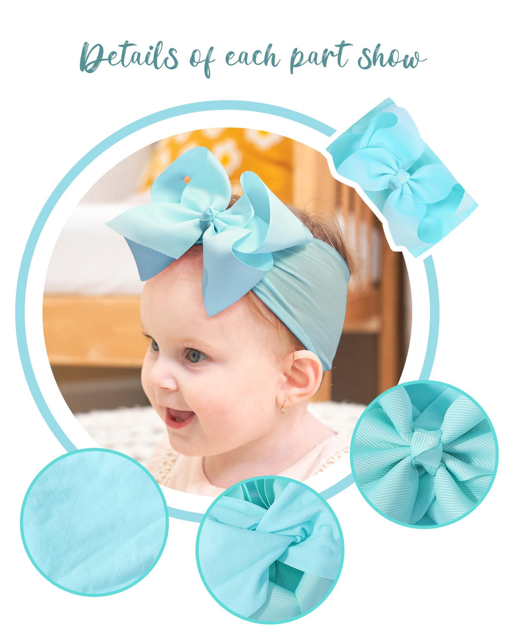 Doboi stretchy nylon headbands fit babies comfortably and stay secure