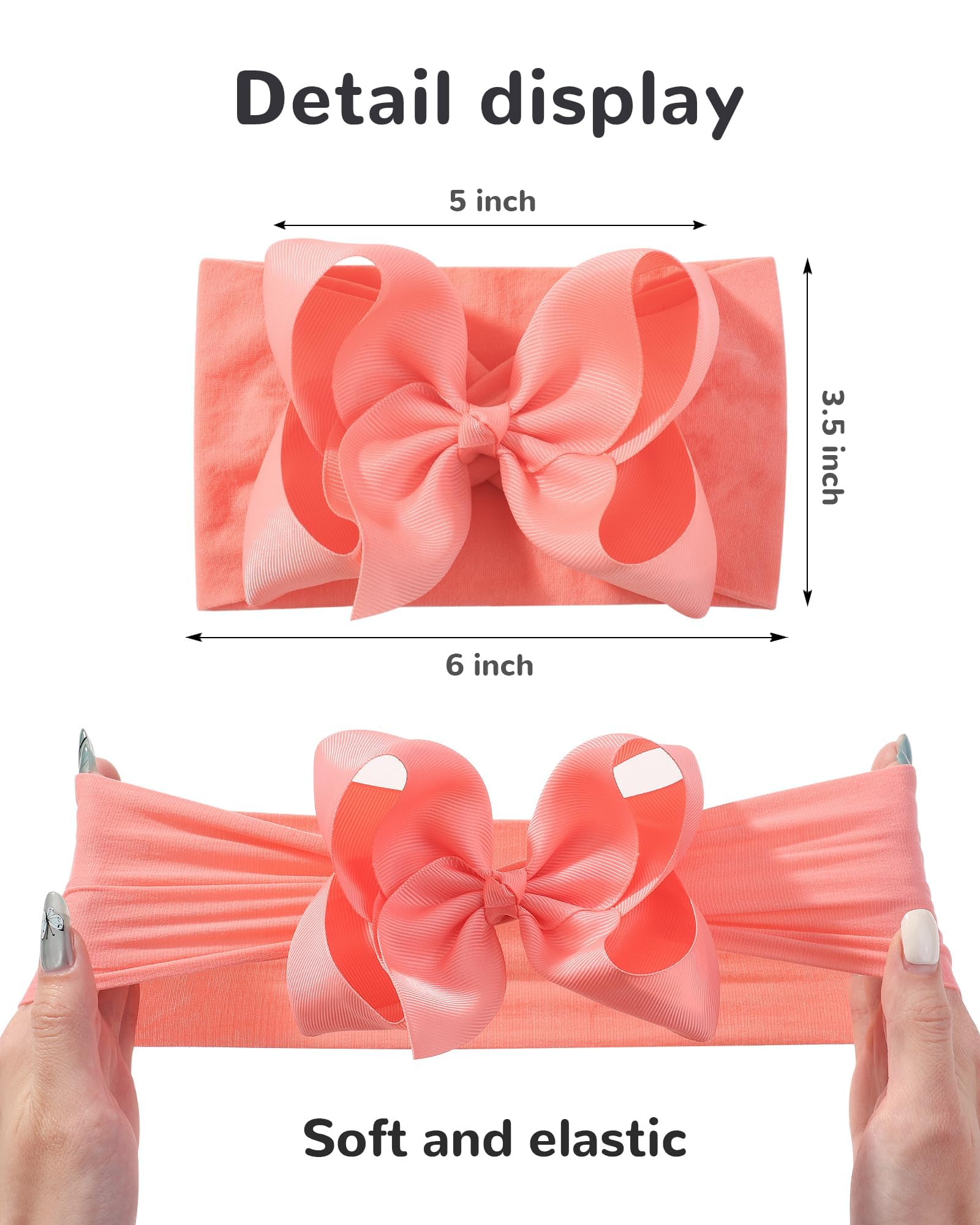 DOBOI nylon headband with soft stretch on a baby's head