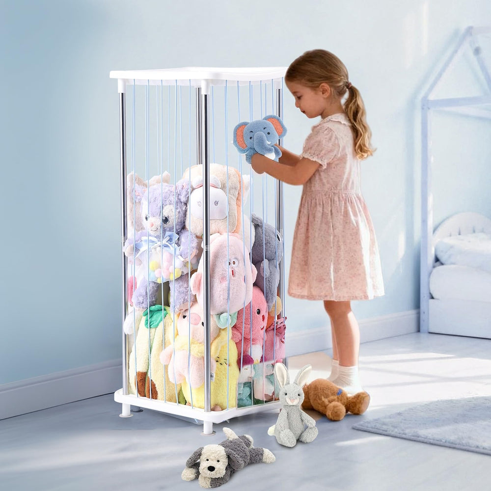 DOCEPERT blue zoo rack in a playroom looks tidy and kid friendly