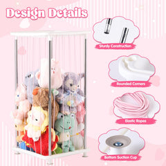 DOCEPERT upgraded stuffed animal storage zoo side view highlights sturdy frame for many plush toys