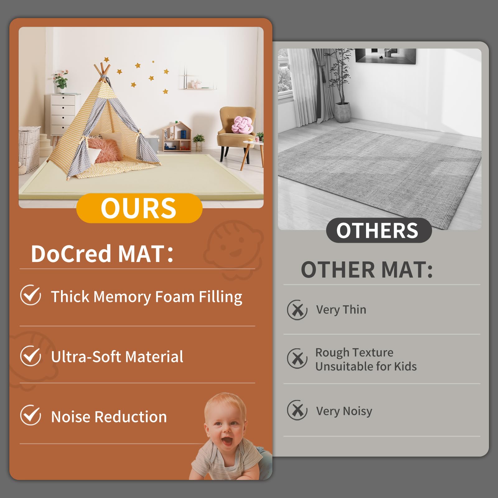 DoCred mat in cozy family room ready for floor play and family bonding.
