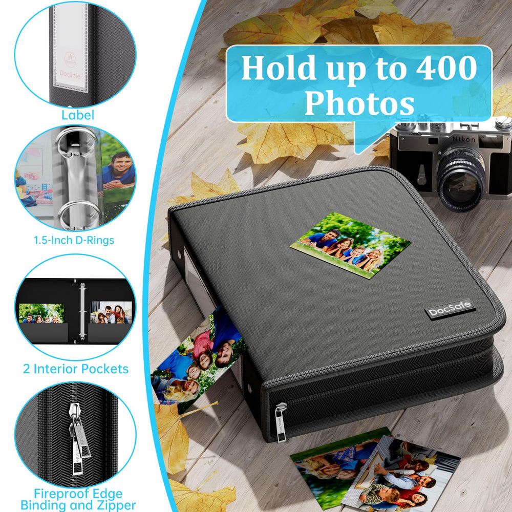 DocSafe 100 sheets inside view highlights extensive space for family memories.