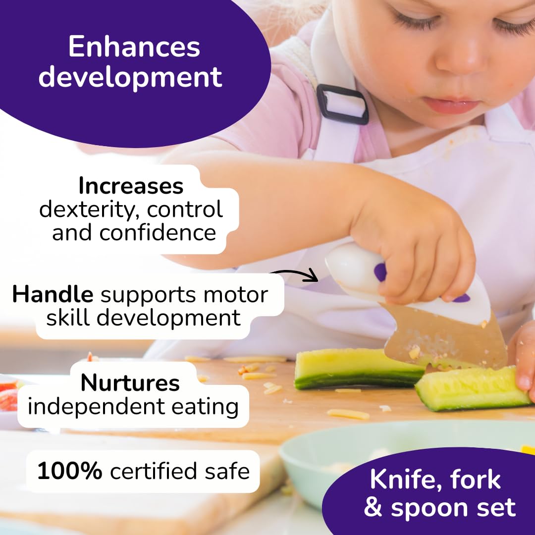 Doddl spoon-and-fork-in-use demonstrates kids mastering scooping and self-feeding with confidence.