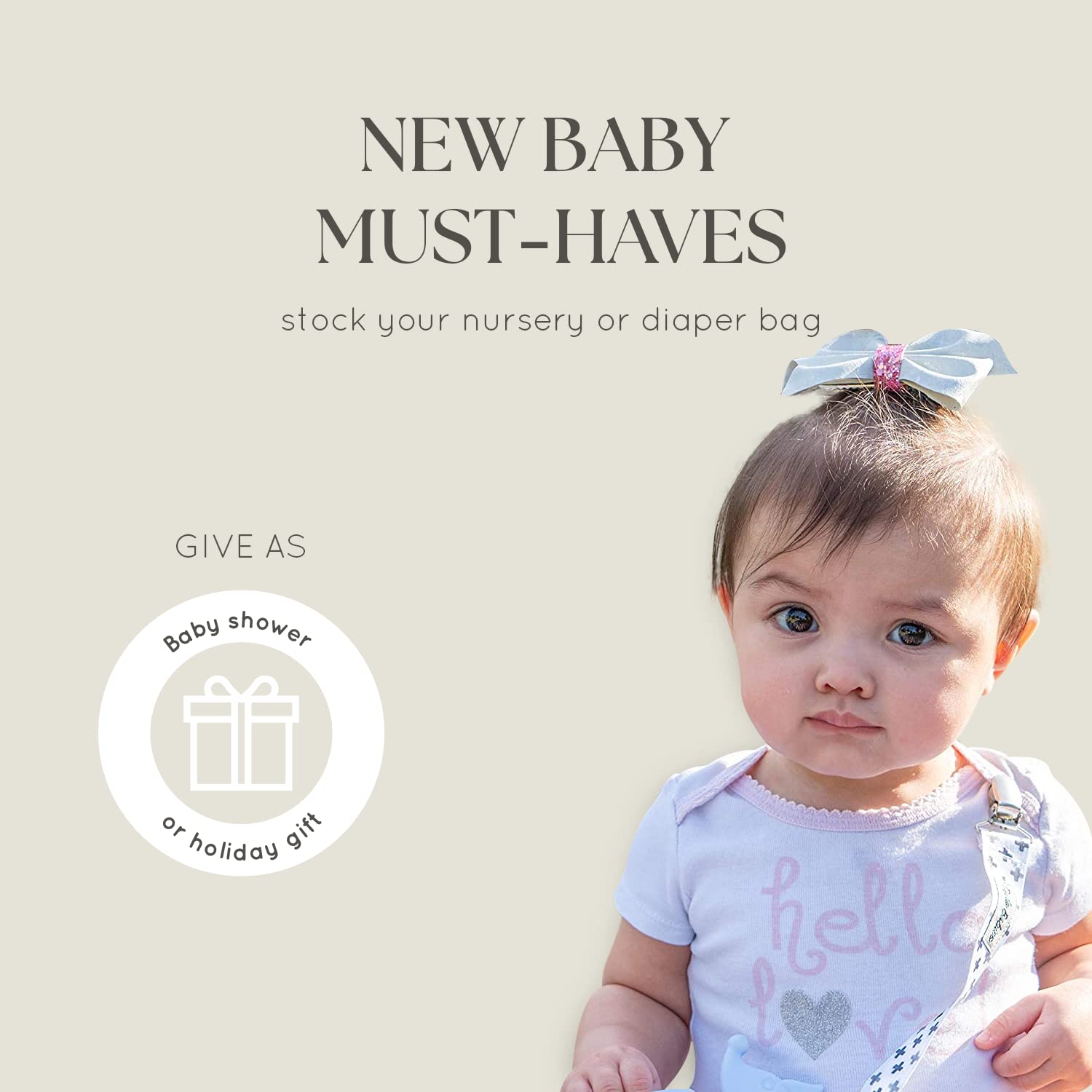 Dodo Babies binky holder-in-use keeps items clean on stroller walks.