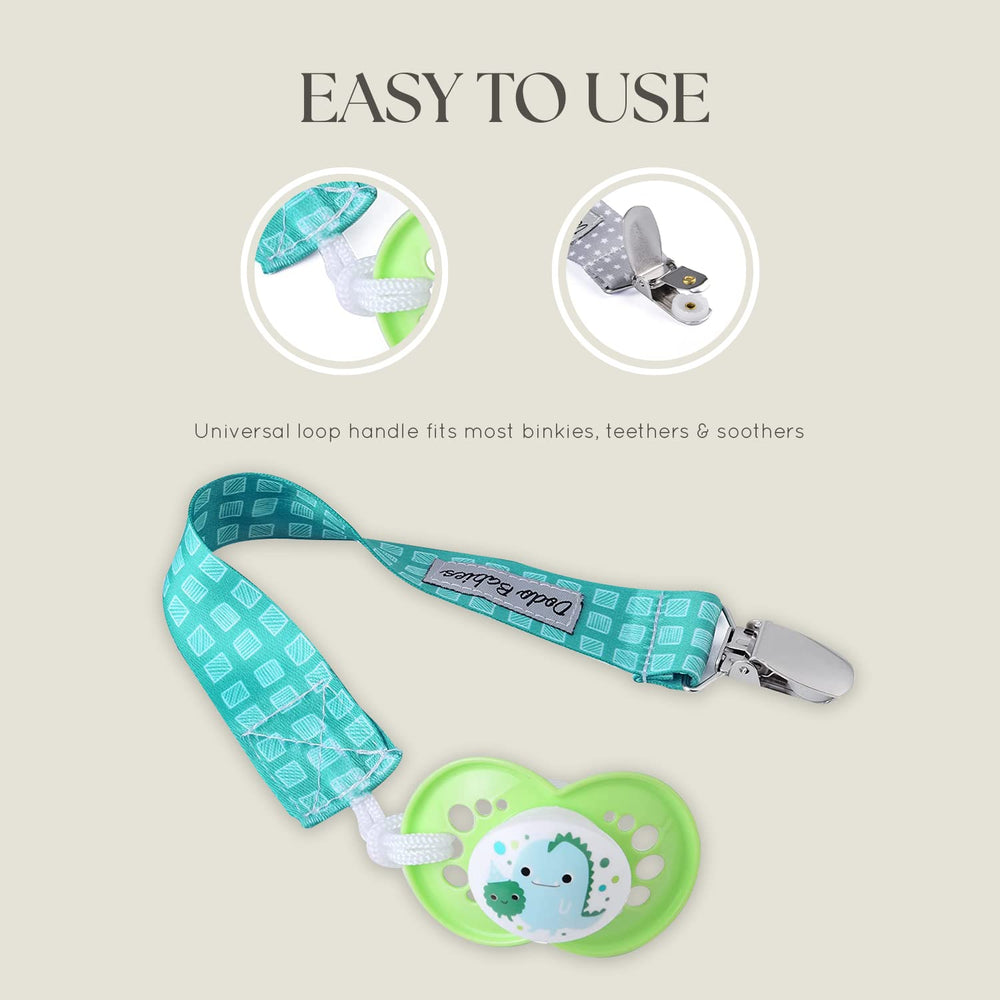 Dodo Babies teether attachment clip demonstrates multipurpose use on toys