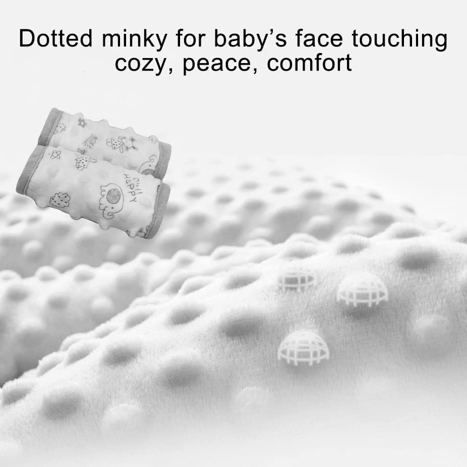 DODO NICI baby travel accessory blue dotted minky cozy on trips