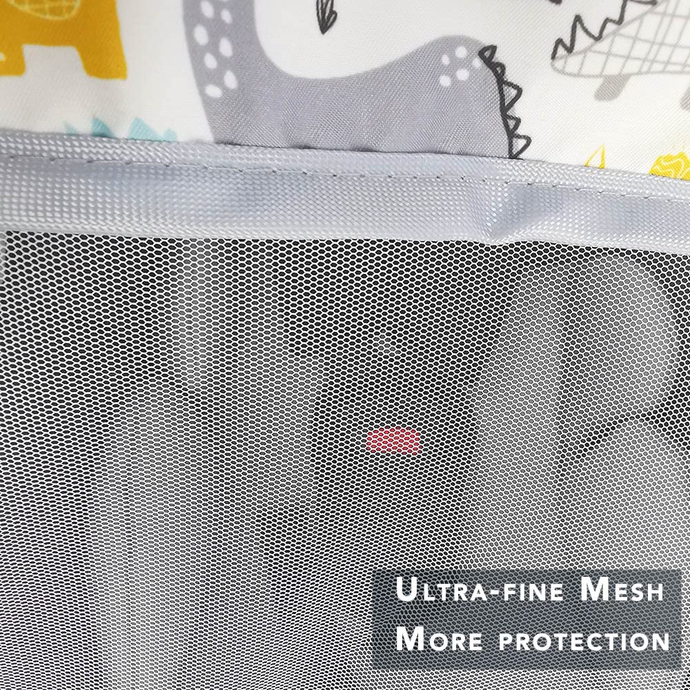 Dodo Nici elastic-edge net on seat demonstrates quick on-off fit