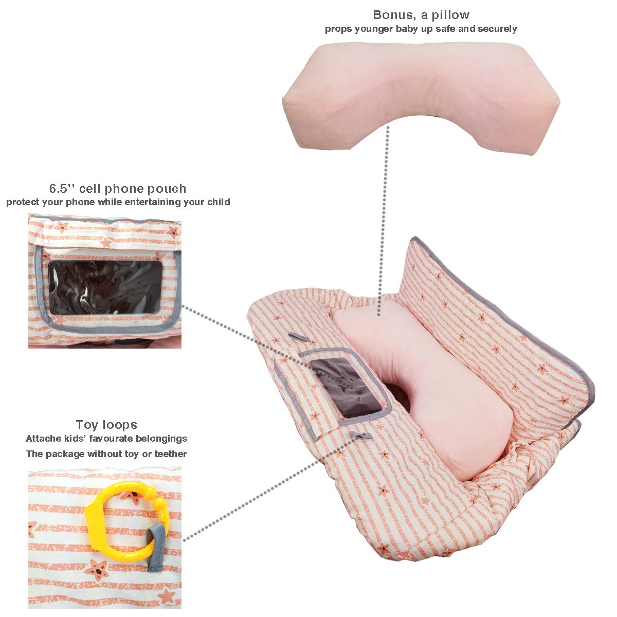 DODO NICI machine-washable cover for easy cleanups after outings.