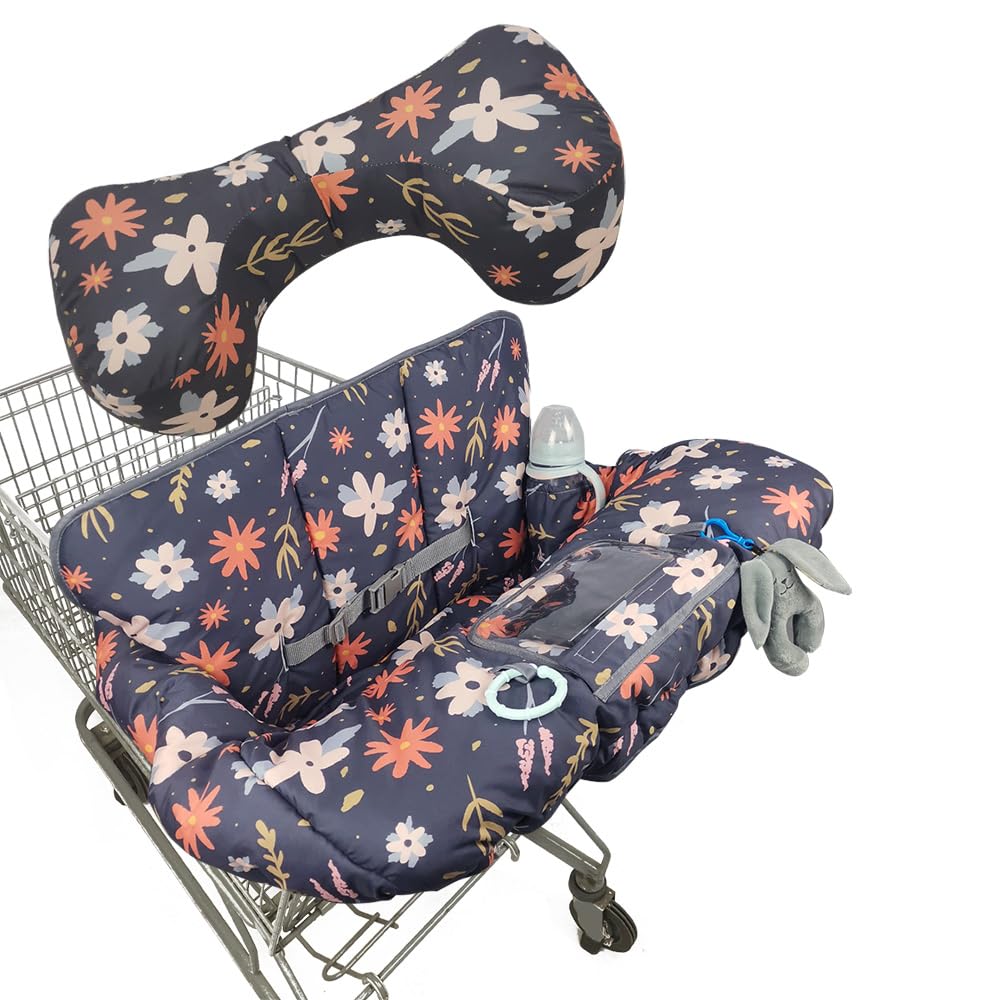 DODO NICI shopping cart cover in dark blue provides a clean surface during grocery trips.
